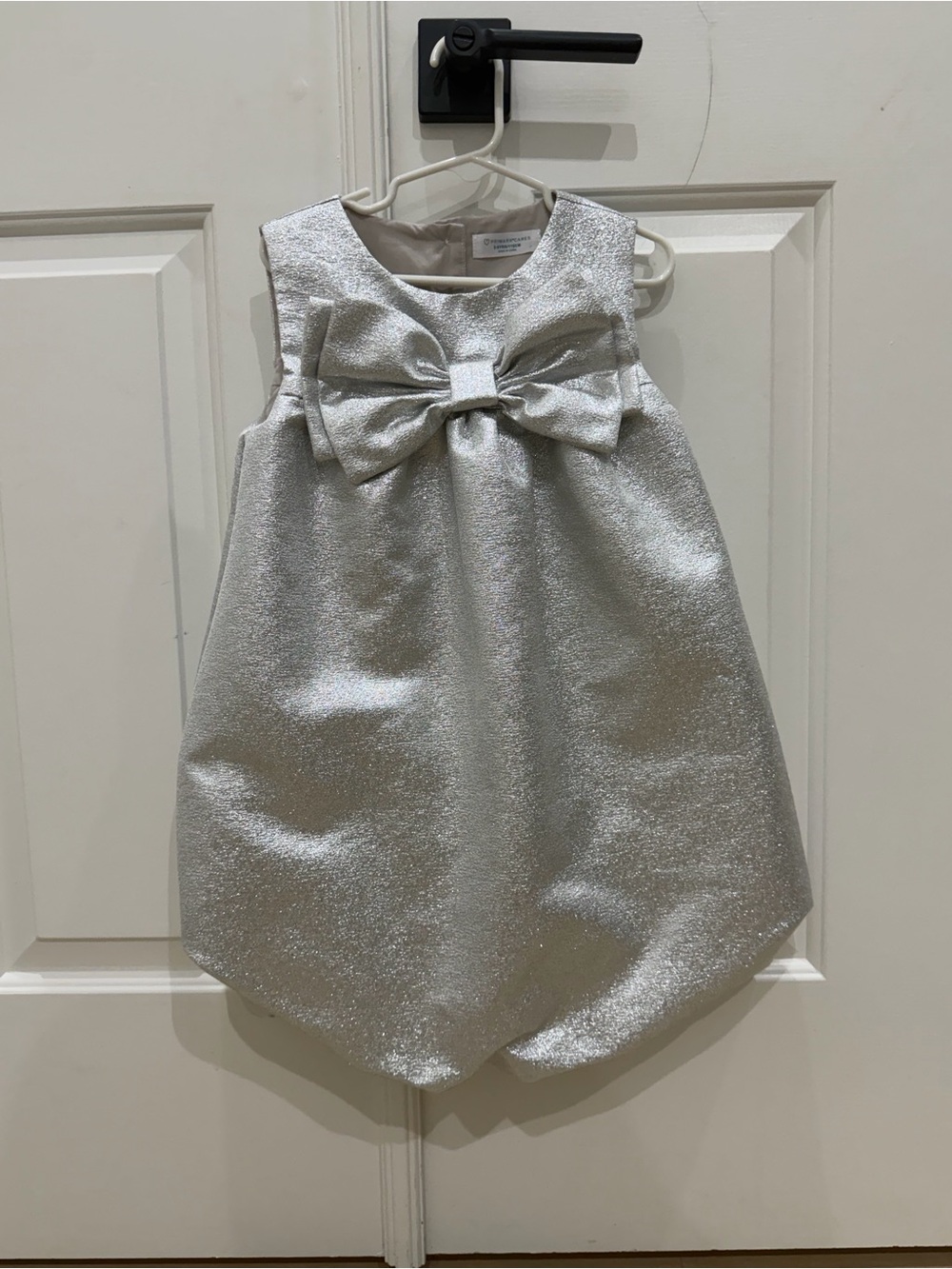 Primark Silver Glitter Bow Party Dress for Girls